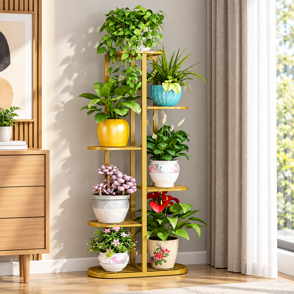 Iron Plant Stand for Home & Balcony | Indoor Plant Holder for Flower Pots