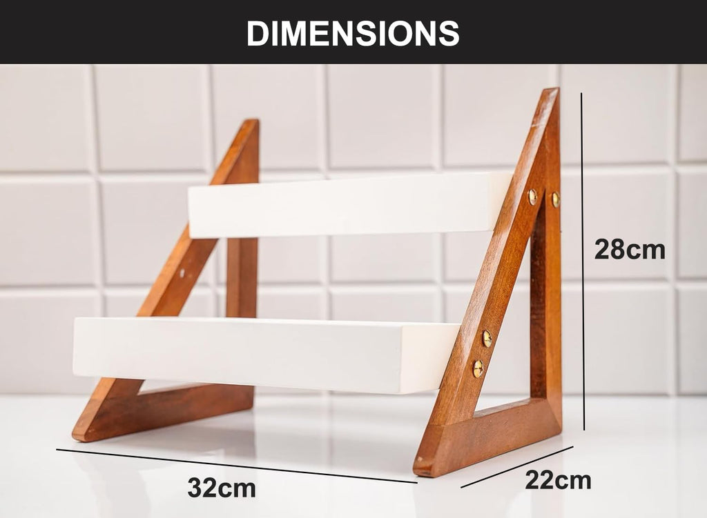 2 level kitchen countertop organizer wooden rack for everyday kitchen essentials