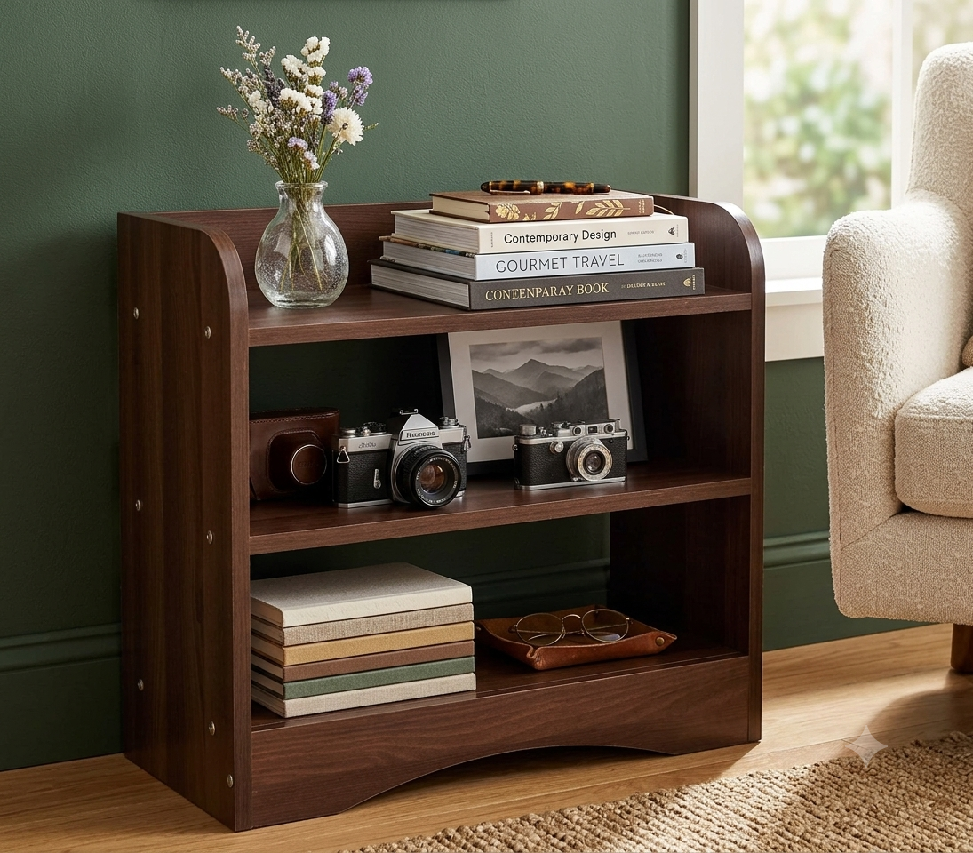 3-tier wooden side table and end table for living room and bedroom