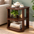 3-Tier Wooden Side Table – Walnut lifestyle view